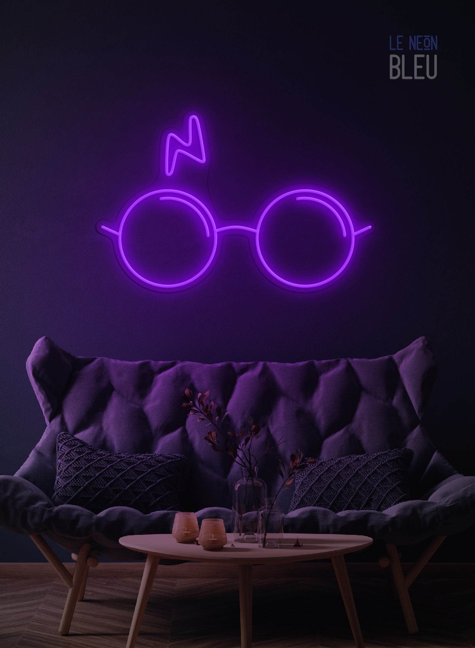Néon LED "Lunettes & Éclair" – L’univers magique dans ta déco