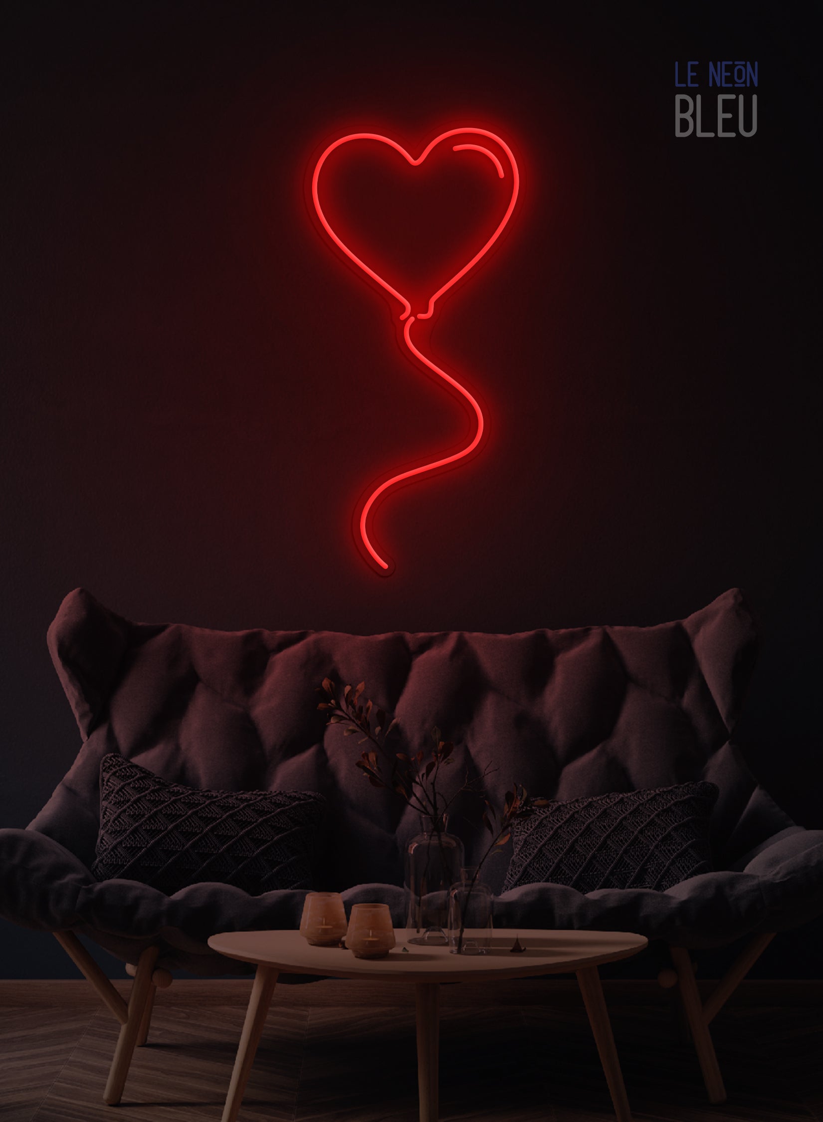 Ballon Cœur - Néon LED