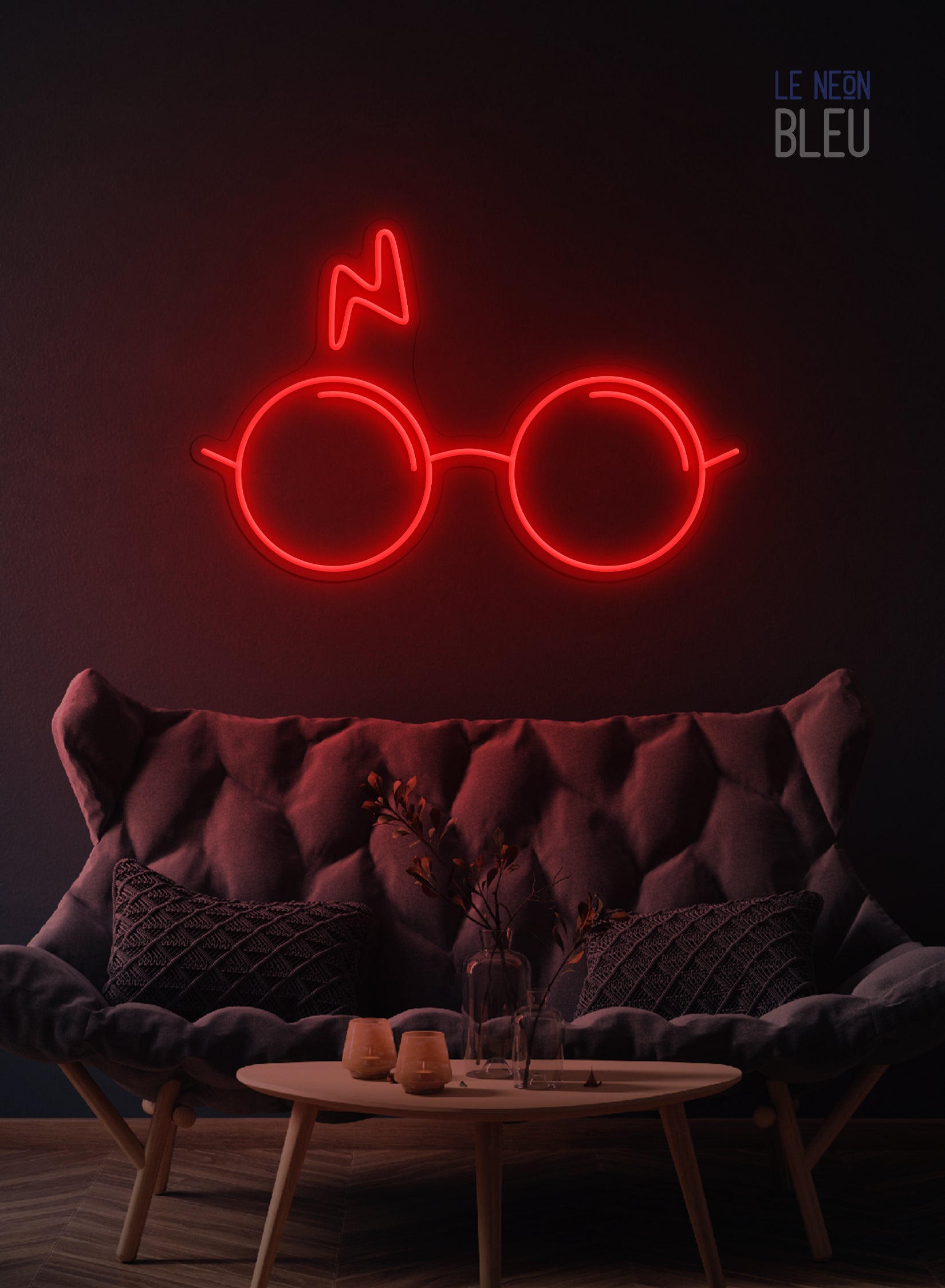 Néon LED "Lunettes & Éclair" – L’univers magique dans ta déco