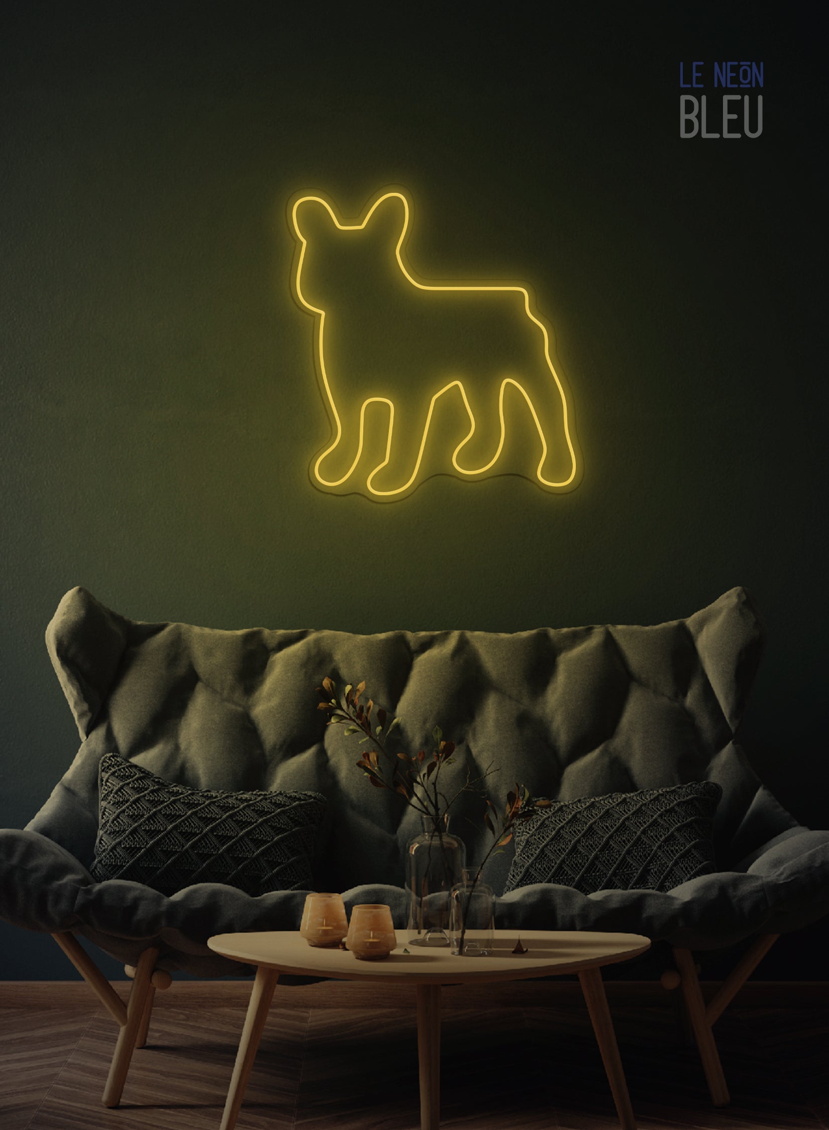 Chien Bulldog- Néon LED