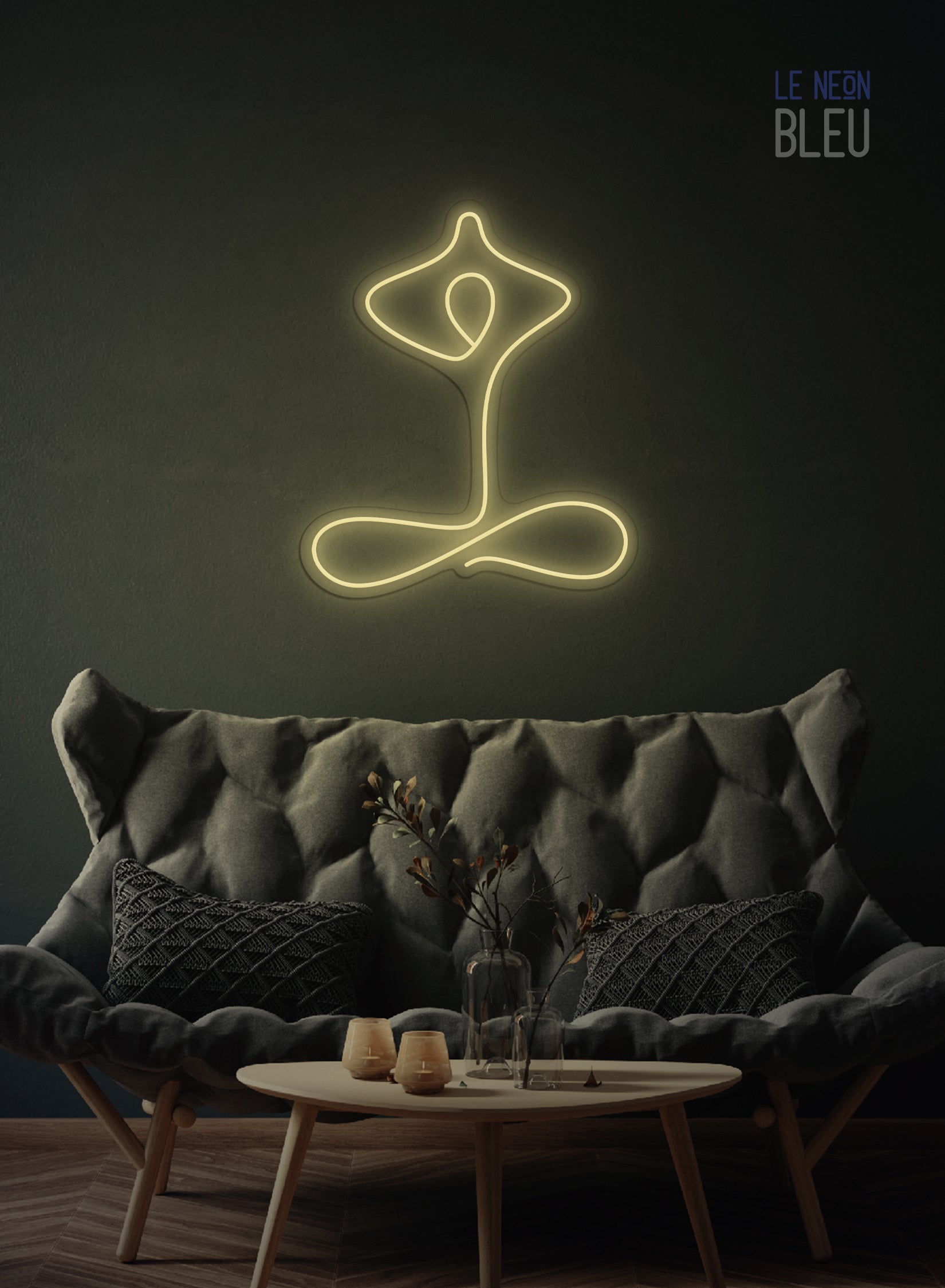 Néon LED "Silhouette Yoga" – L’équilibre en lumière