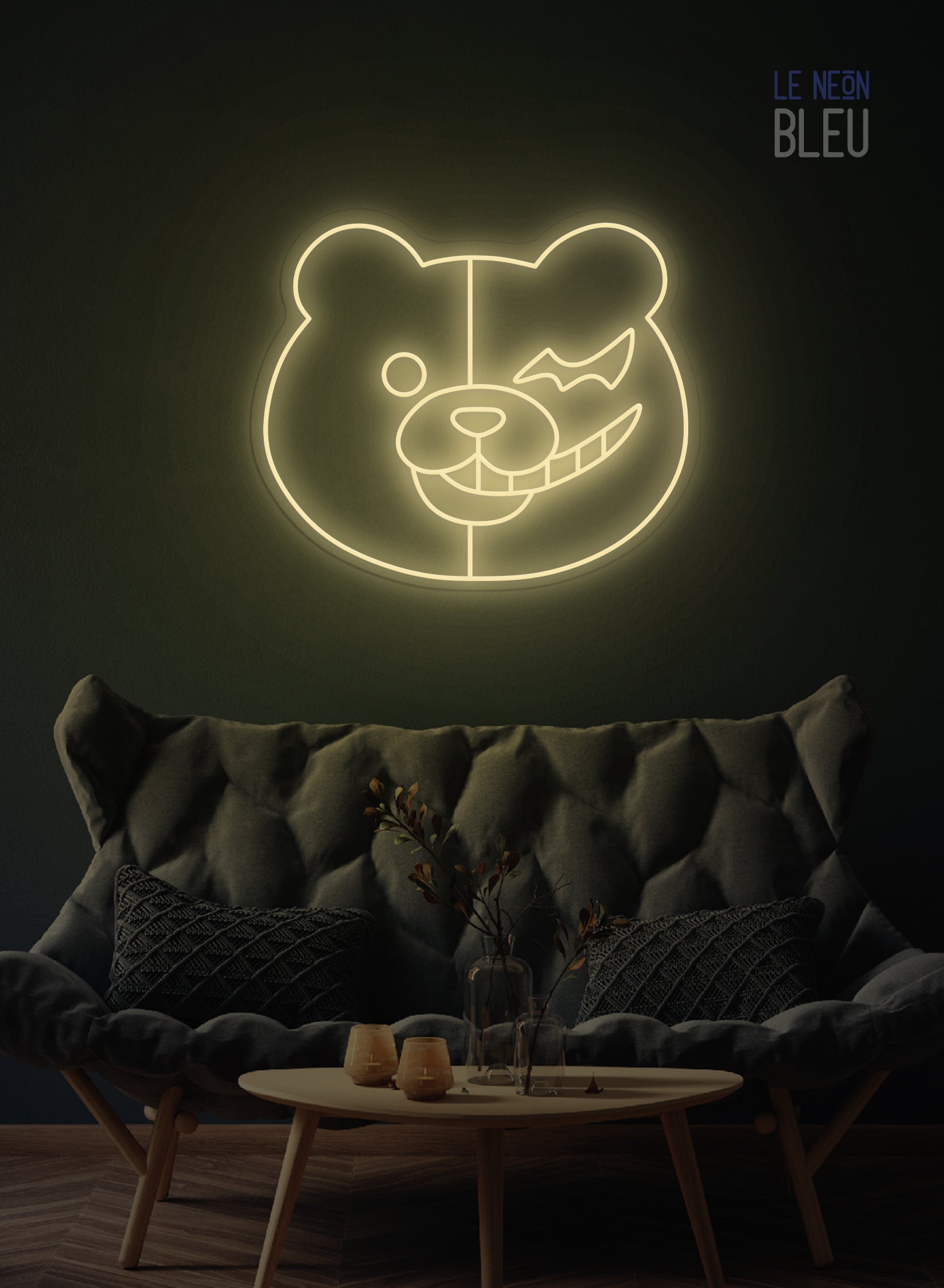 Néon LED Monokuma – L'icône Danganronpa en version lumineuse