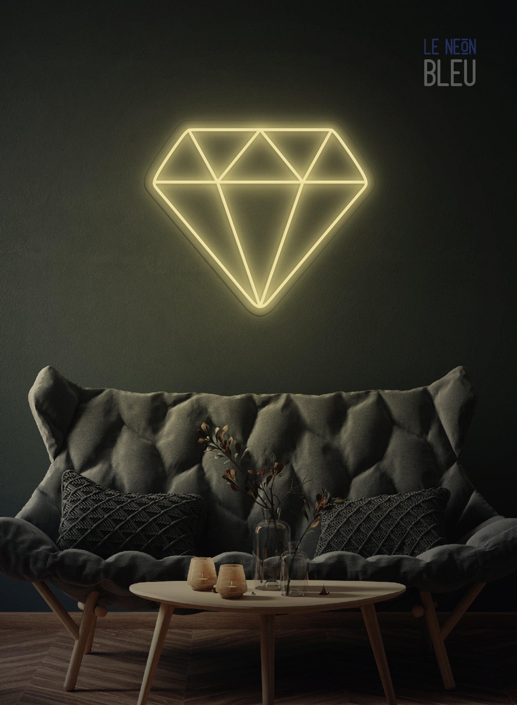 Néon LED "Diamant" – Élégance Brillante