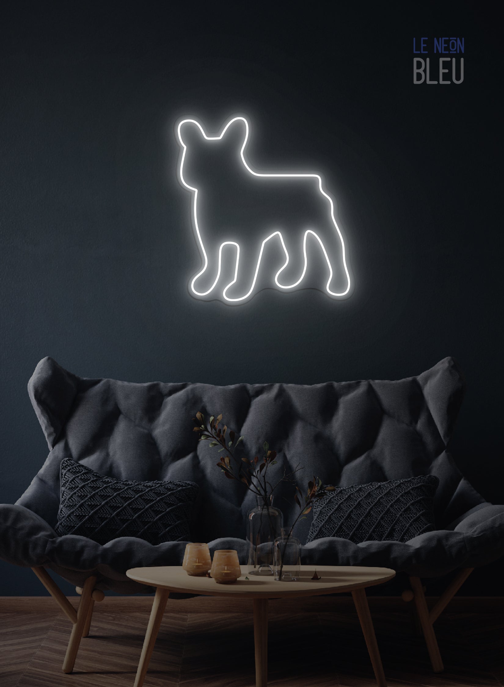 Chien Bulldog- Néon LED