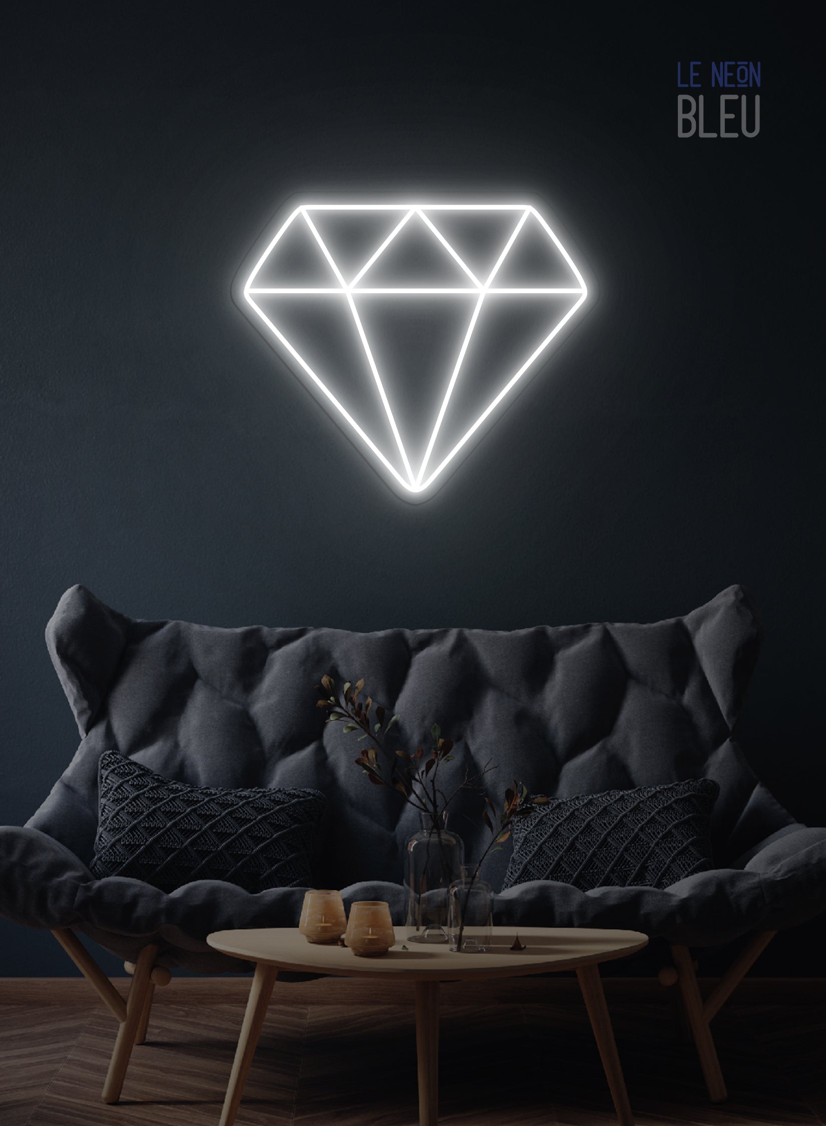 Néon LED "Diamant" – Élégance Brillante