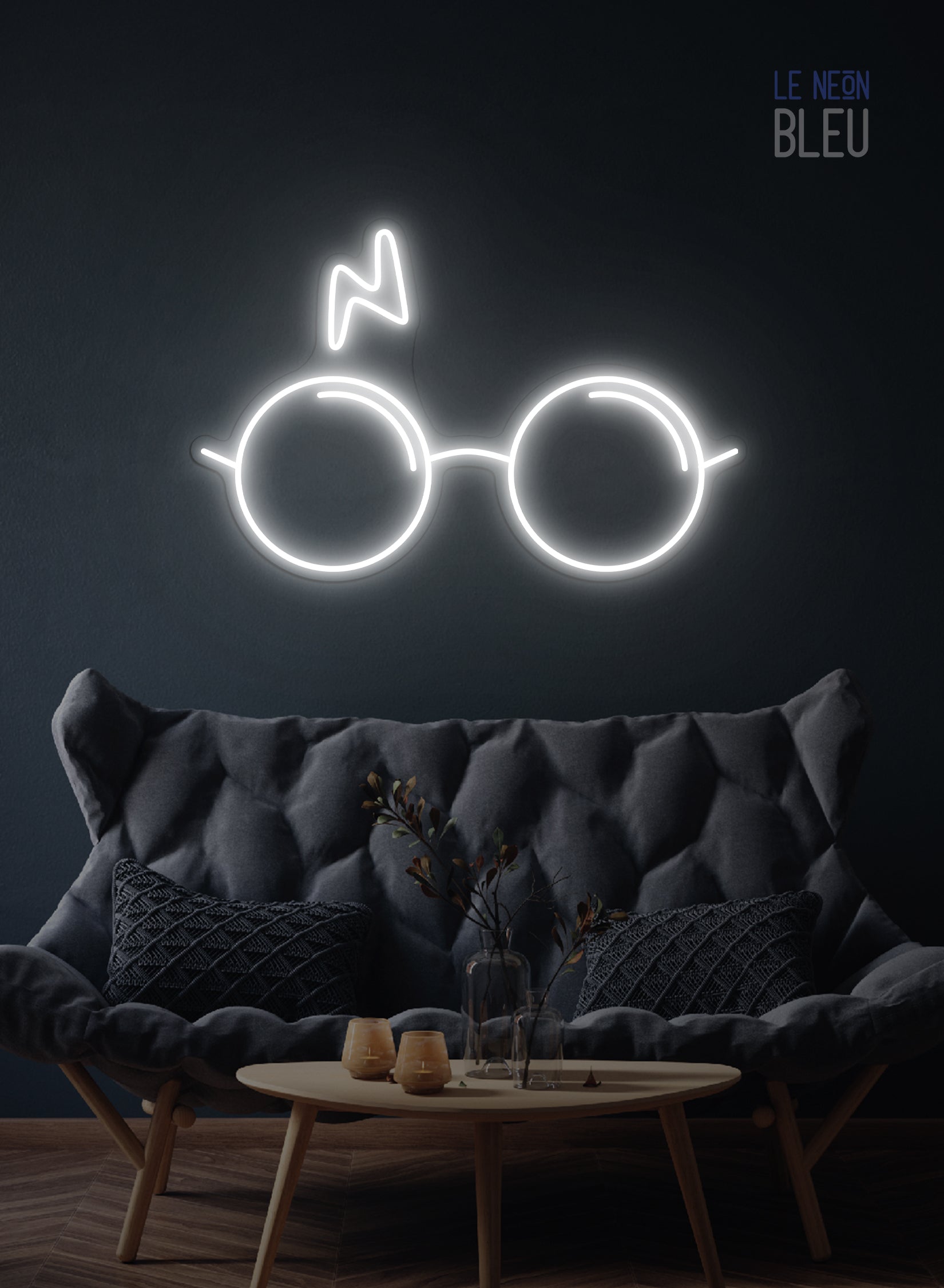 Néon LED "Lunettes & Éclair" – L’univers magique dans ta déco