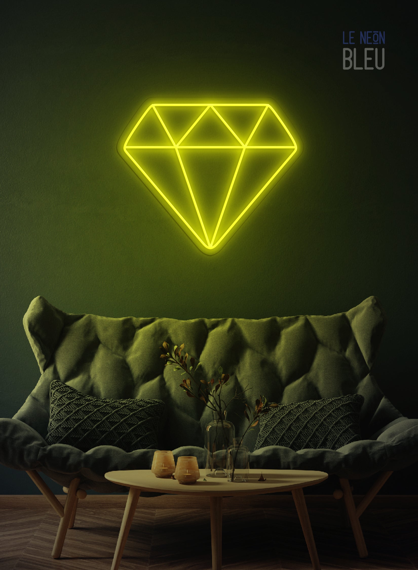 Néon LED "Diamant" – Élégance Brillante