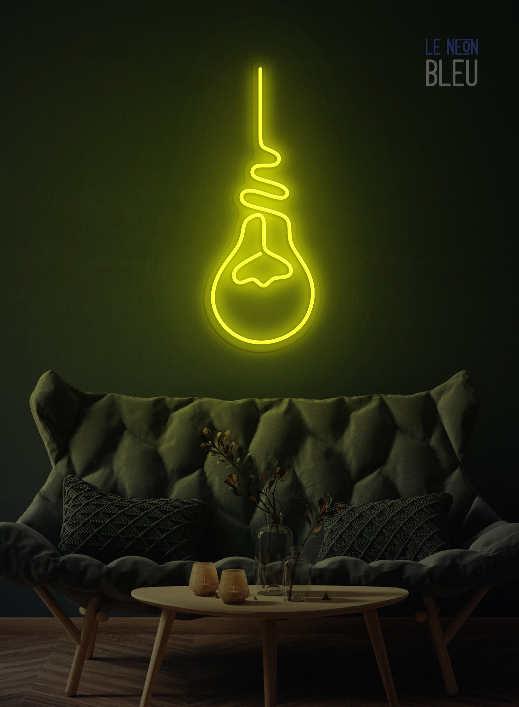 Néon LED "Ampoule Suspendue" – L’idée lumineuse, version design