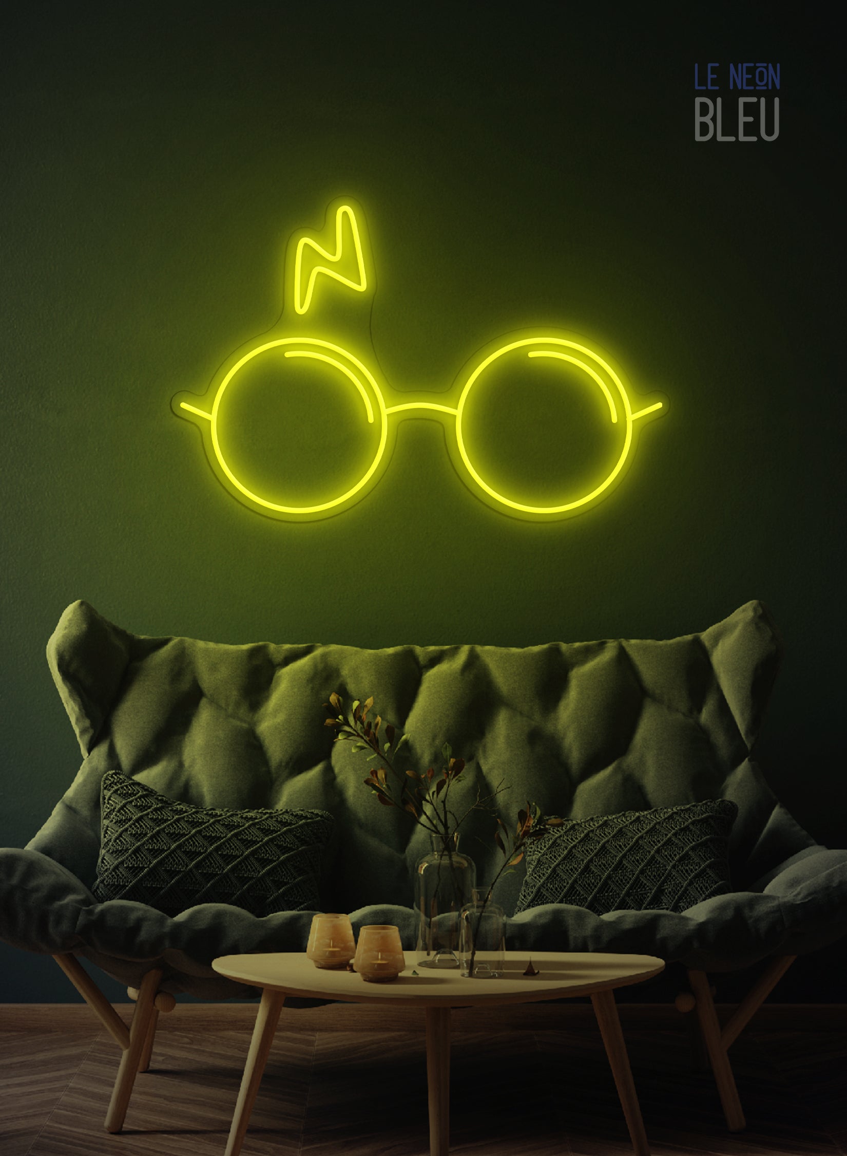 Néon LED "Lunettes & Éclair" – L’univers magique dans ta déco