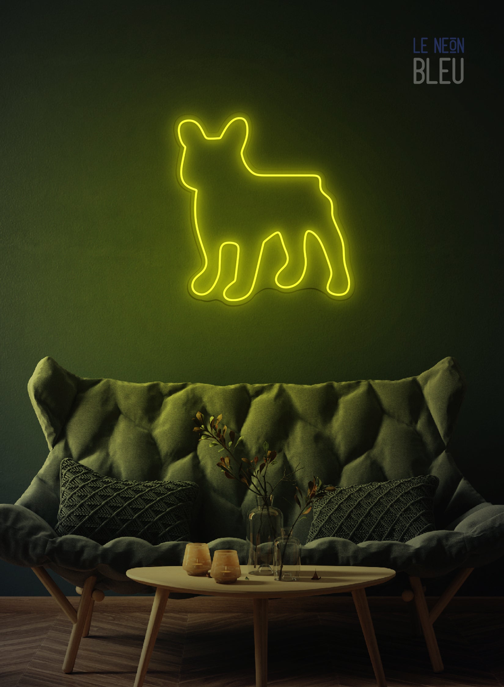 Chien Bulldog- Néon LED