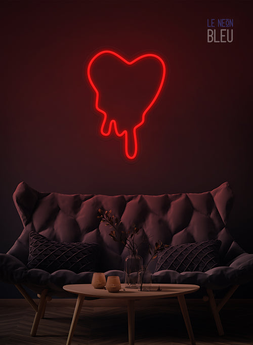 Néon LED Cœur Dégoulinant – Déco audacieuse et expressive