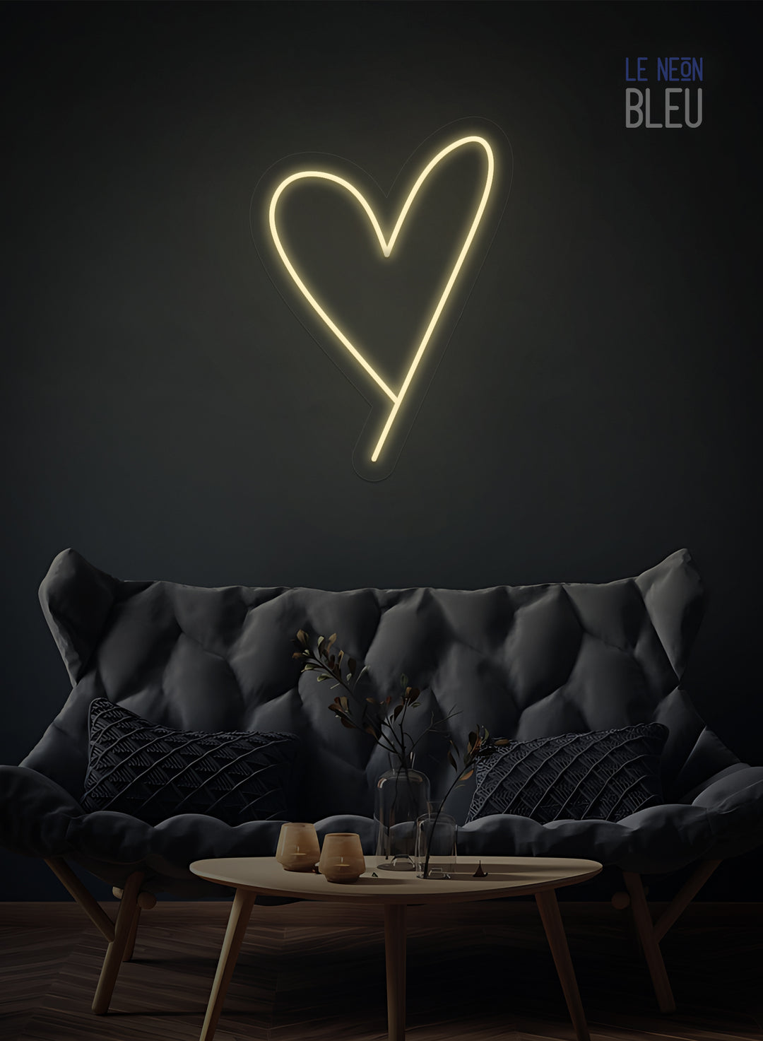 Néon LED Cœur Minimaliste – Déco Murale Élégante & Lumineuse