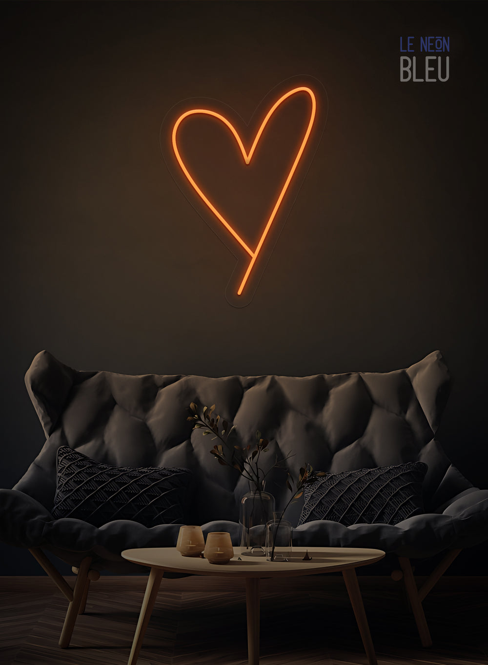 Néon LED Cœur Minimaliste – Déco Murale Élégante & Lumineuse