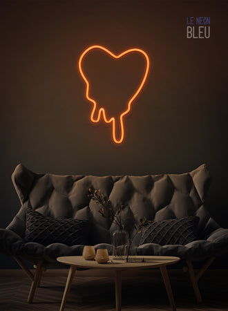 Néon LED Cœur Dégoulinant – Déco audacieuse et expressive