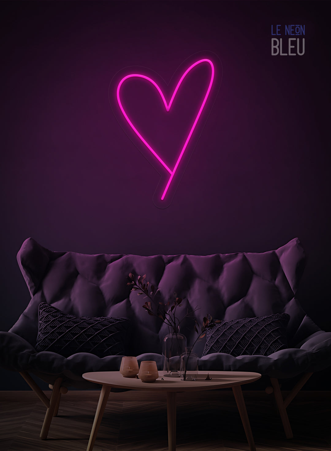 Néon LED Cœur Minimaliste – Déco Murale Élégante & Lumineuse