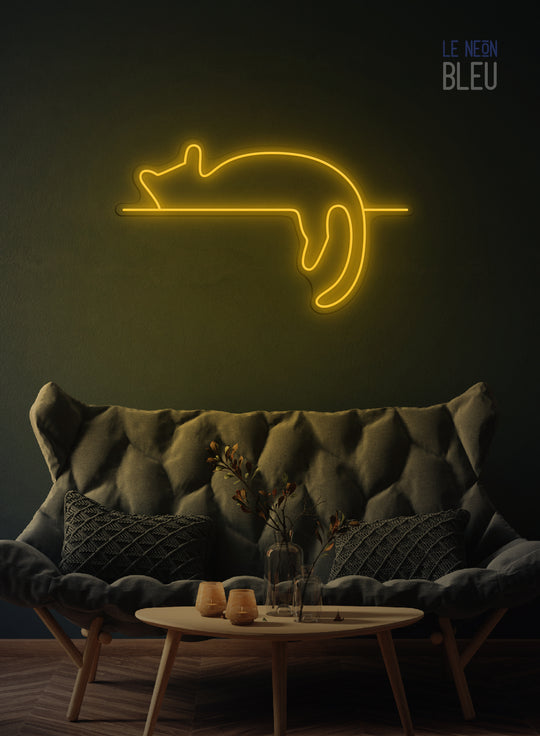 Chat paresseux - Néon LED