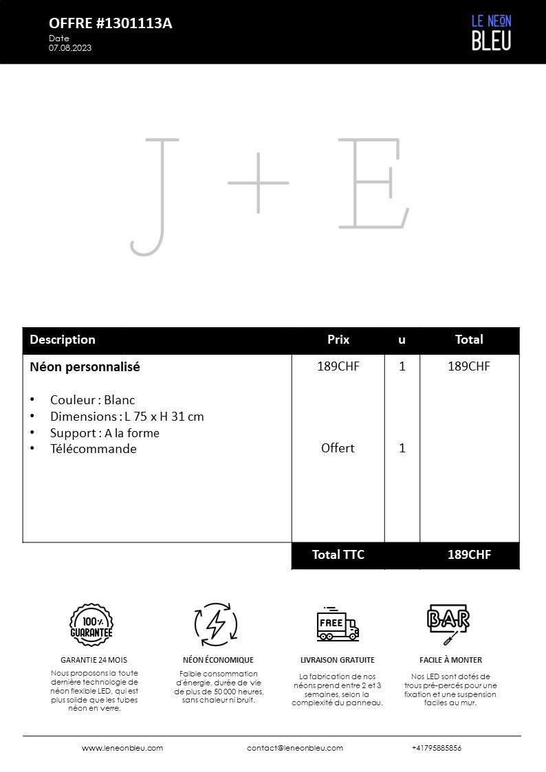 J + E - Néon LED