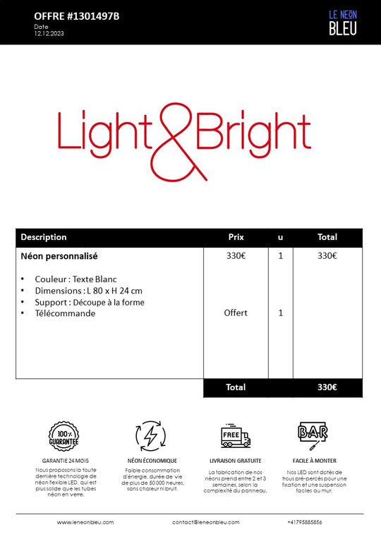 Light Bright / Candela - Néon LED