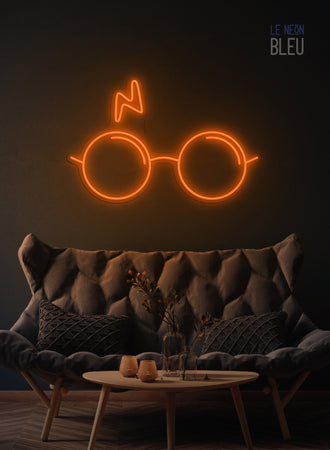 Néon LED "Lunettes & Éclair" – L’univers magique dans ta déco