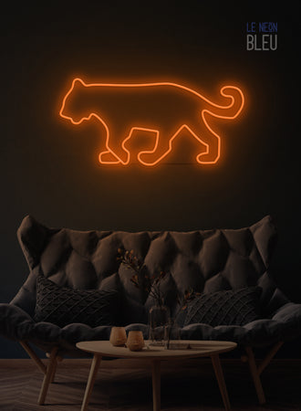 Néon LED Félin – Élégance Sauvage en Lumière