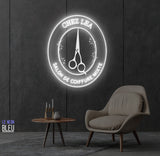 Salon de coiffure mixte- Néon LED
