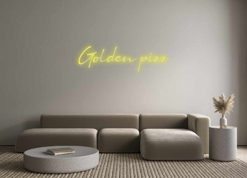 Custom Neon: Golden pizz