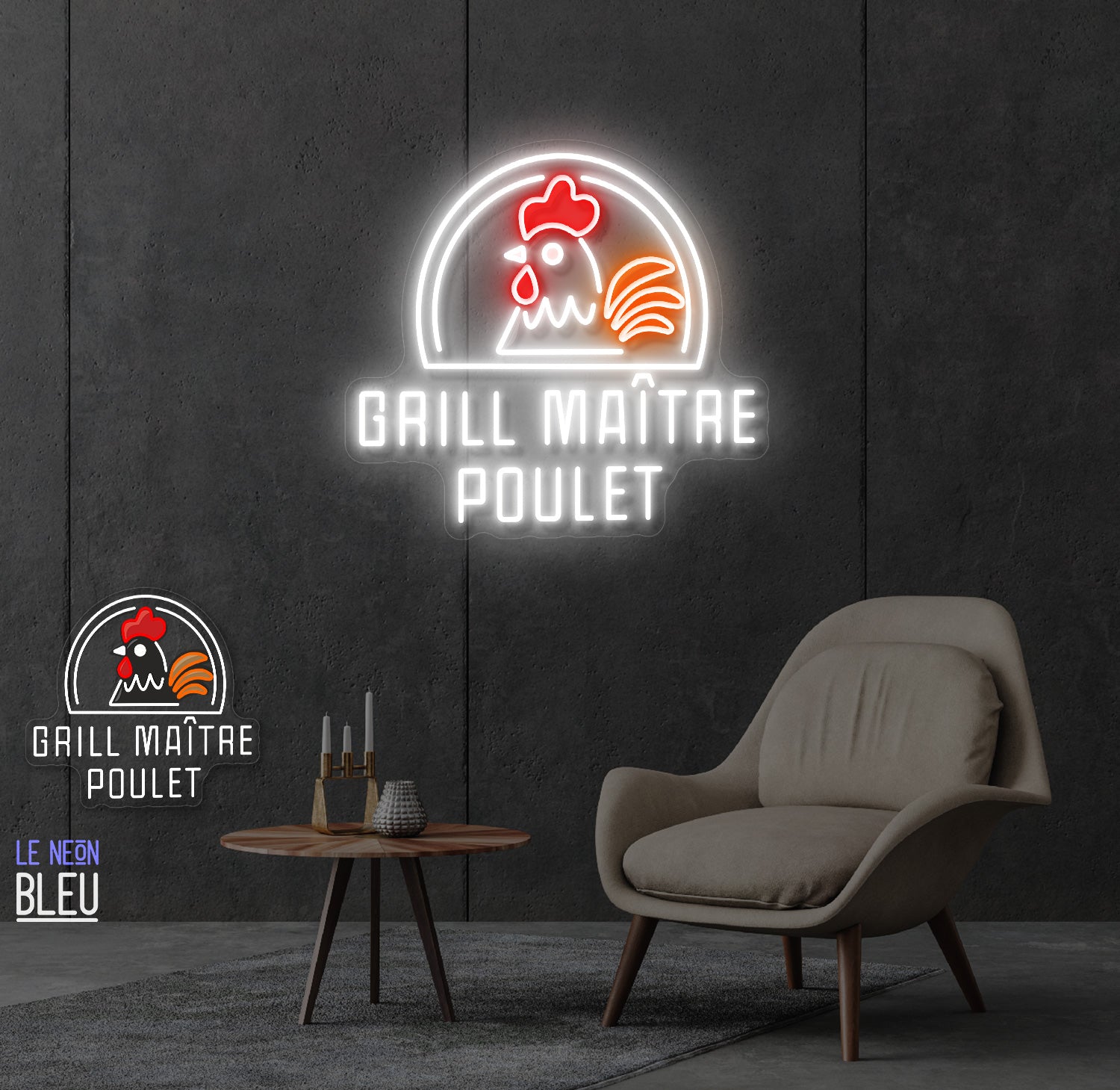 Grill maitre Poulet- Néon LED