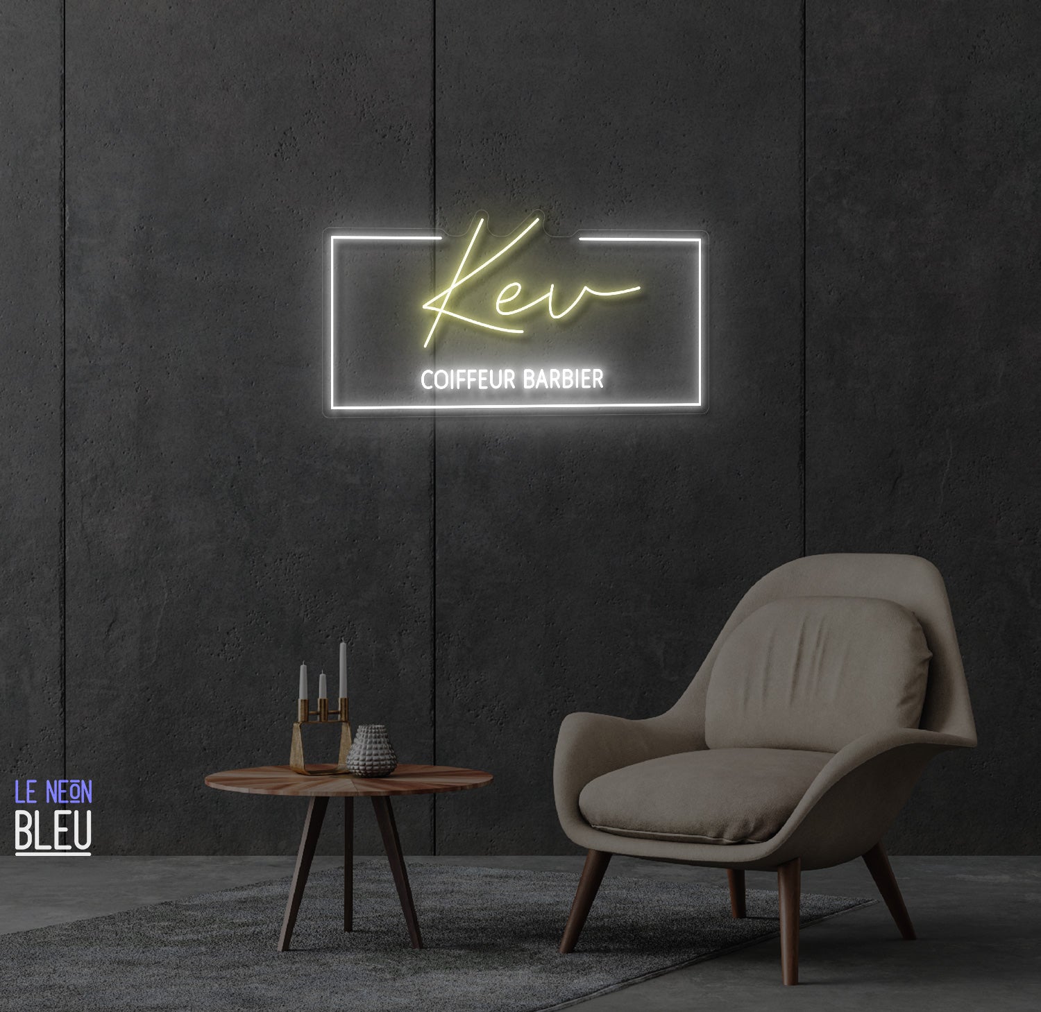 Kev coffeur Barbier- Néon LED