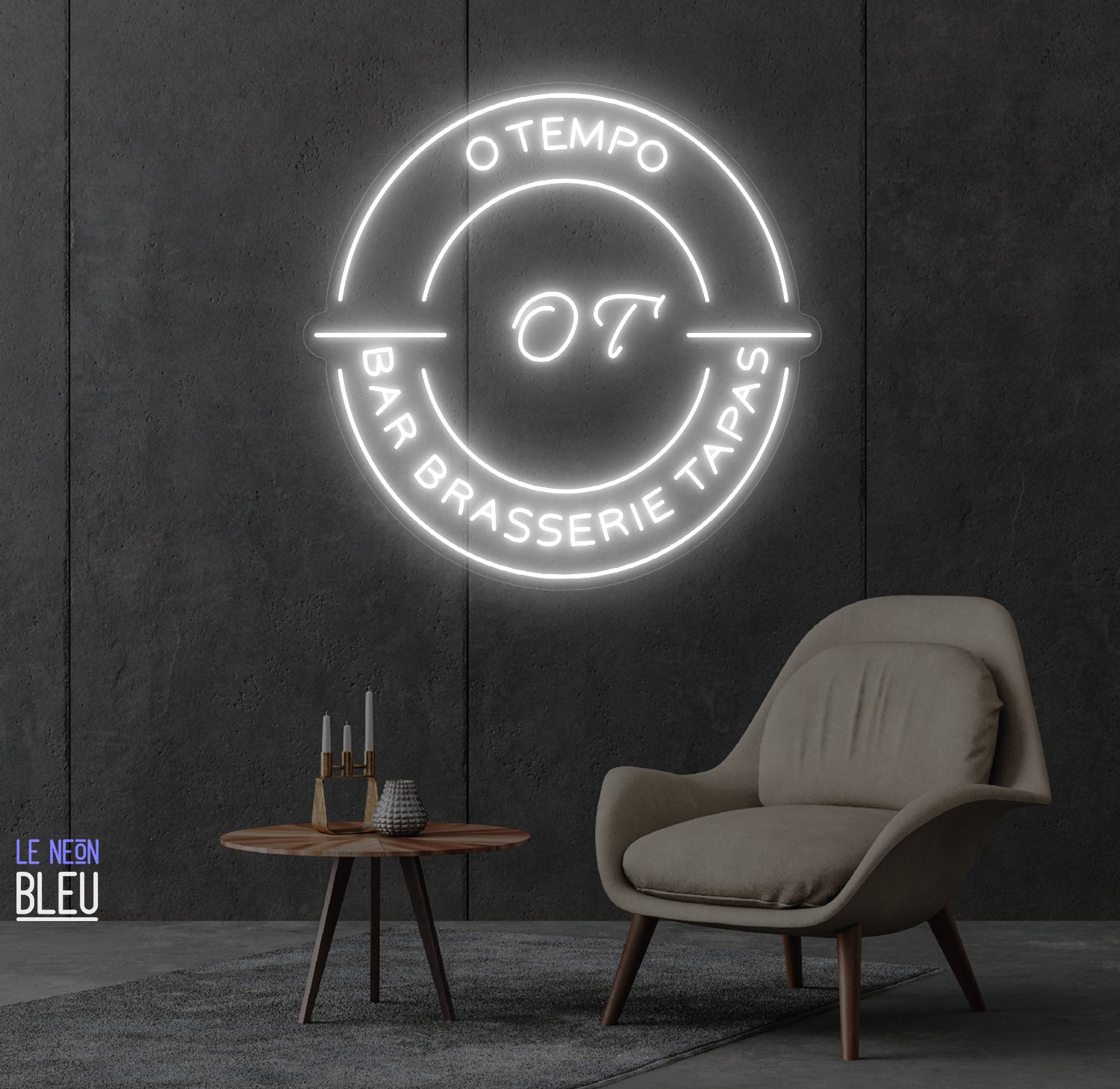 O tempo -Néon LED