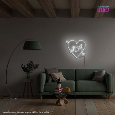 Cœur personnalisé initial - Néon LED