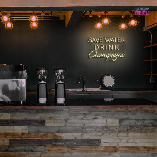 Save Water Drink Champagne - Néon LED